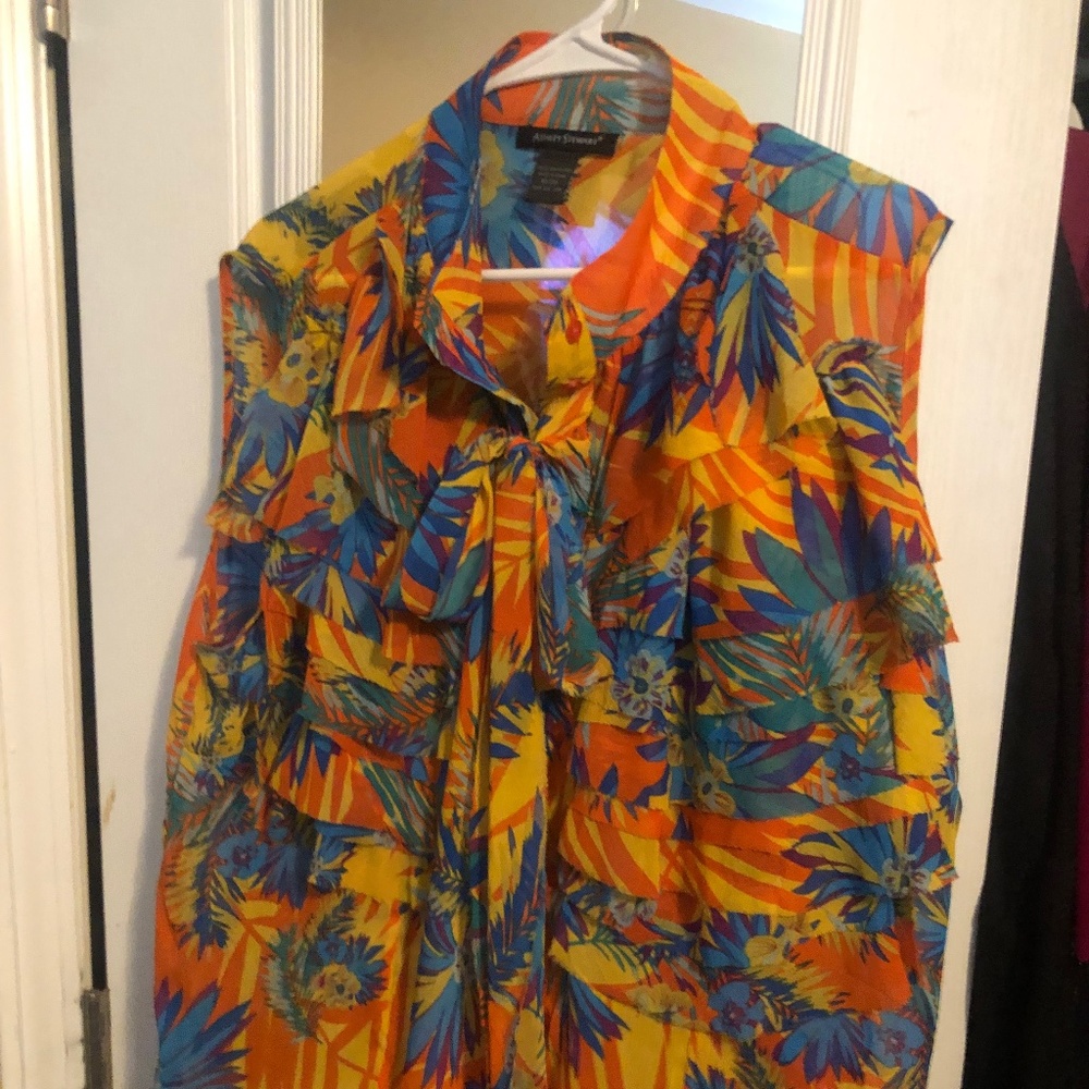 Colorful tie Blouse